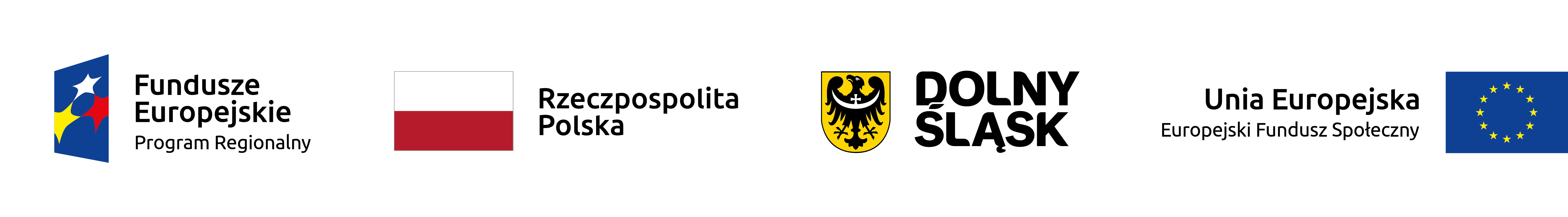 Logo programu. Zawiera znak Funduszy Europejskich, barwy RP, logo Dolnego Śląska, znak Unii Europejskiej 